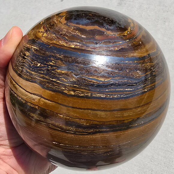 Large Iron Tiger’s Eye Sphere – Strength • Protection • Grounded Confidence - Picture 2 of 9